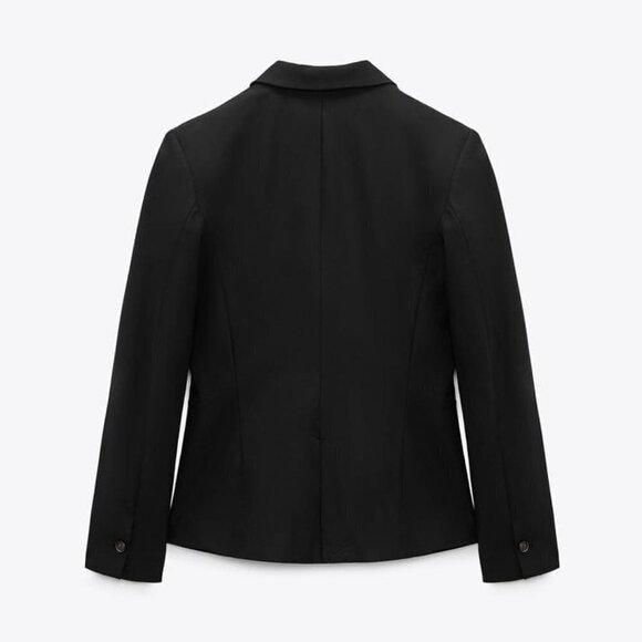 ZARA BASIC BLAZER BLACK SIZE 12 | 8372/380/800 - Picture 5 of 12